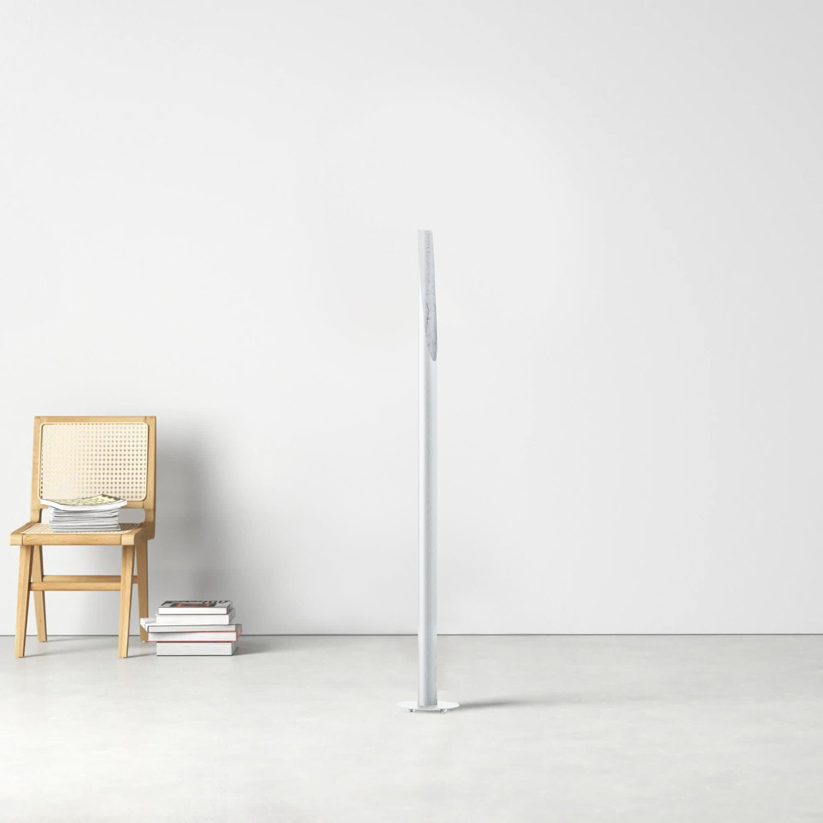 Axis 54'' Floor Lamp, White/ Silver