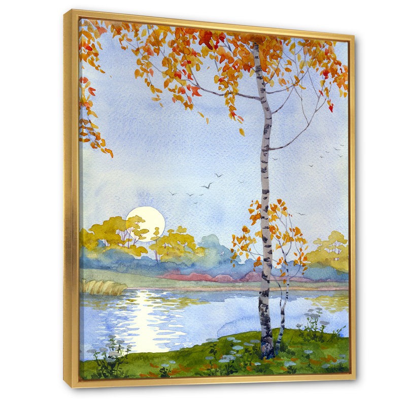 Autumn Melancholy " Autumn Melancholy ", 32" H x 16" W x 1" D, Gold Floater Frame Canvas