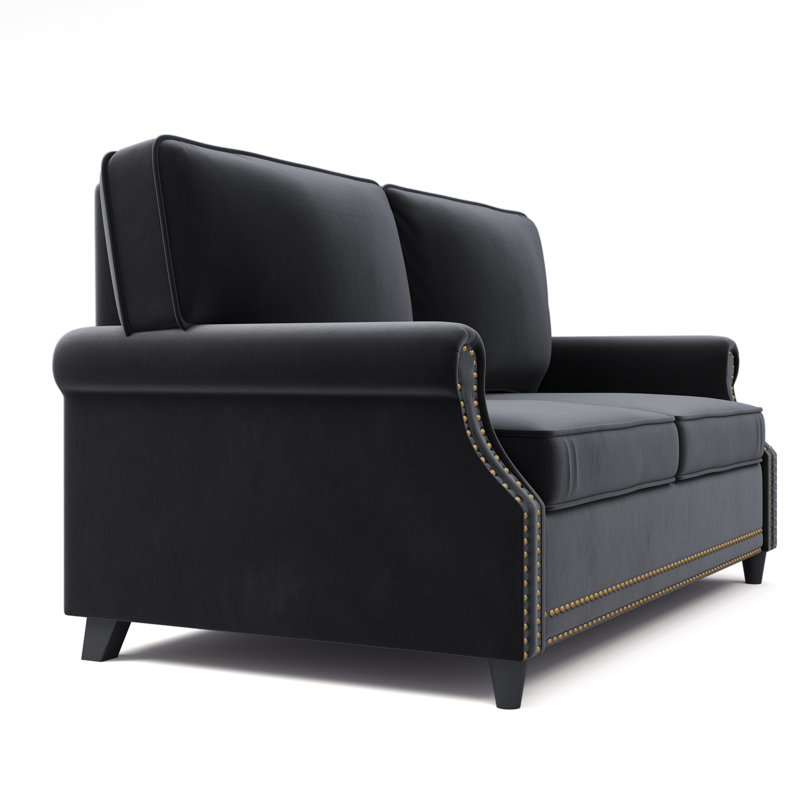 Causeuse Devente, Velours noir