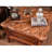 European-style Marble Solid Wood Coffee Table Marble Top End Table with Storage