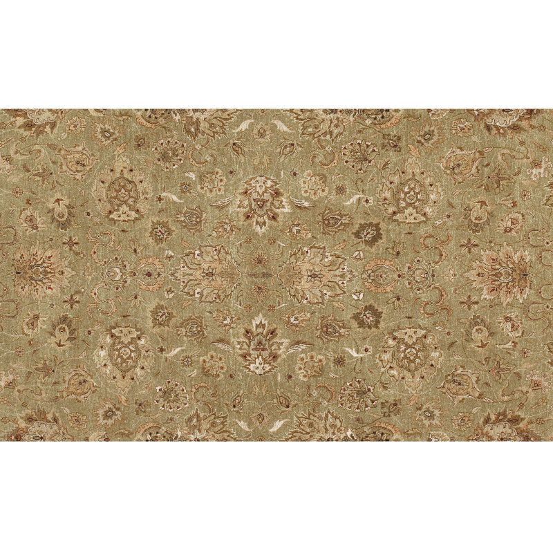 Dharma Floral Area Rug in Light Green/Ivory, Rectangle 10' x 14'