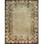 9x12 Ivory Hand-Knotted Wool Floral Border Solid Open Field Modern Contemporary Carpet Rug
