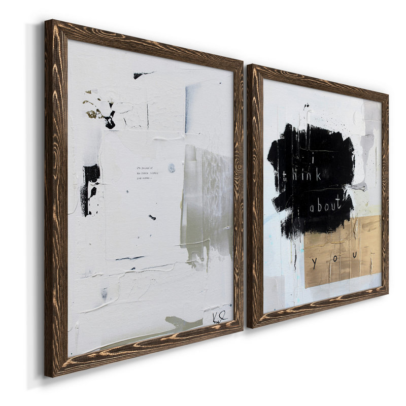 «Beacon of Light III», ensemble de 2 reproductions d'art sur toile encadrées, Toile avec cadre en noyer