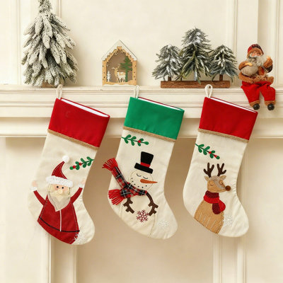 12Pcs Christmas Stocking Gift Bag, Christmas Tree Pendant Decoration, Farmhouse Holiday Decoration Gift, Suitable For Family Vacation And Christmas Tree Fireplace Decoration