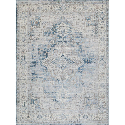 Vintage Looms Blue/Beige Polyester powerloom Area Rug