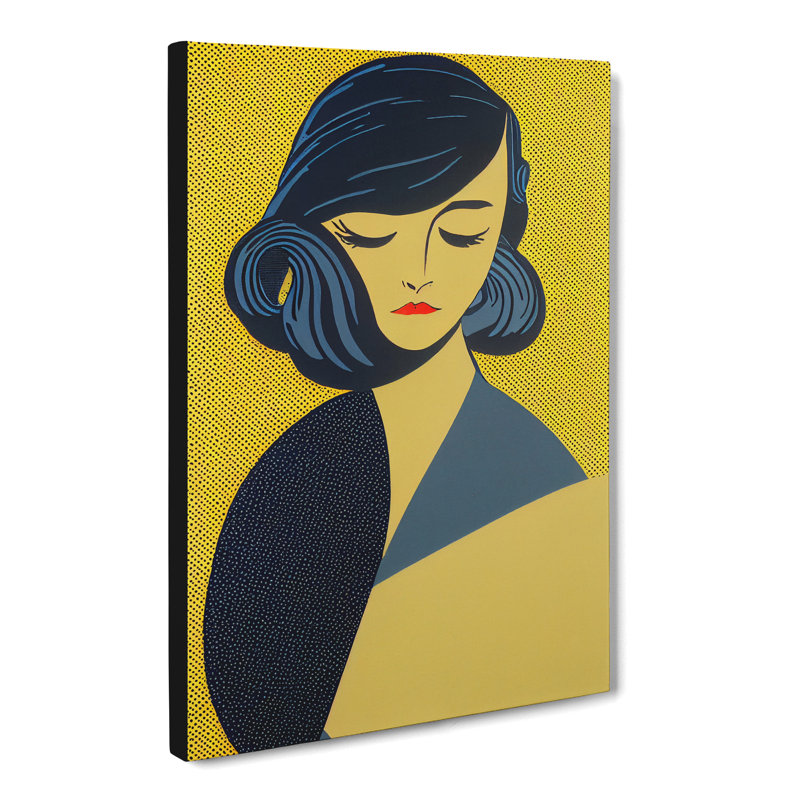 Jonesy Pop Woman In Gold - Wrapped Canvas Print, 50cm H x 35cm W x 3cm D, Canvas