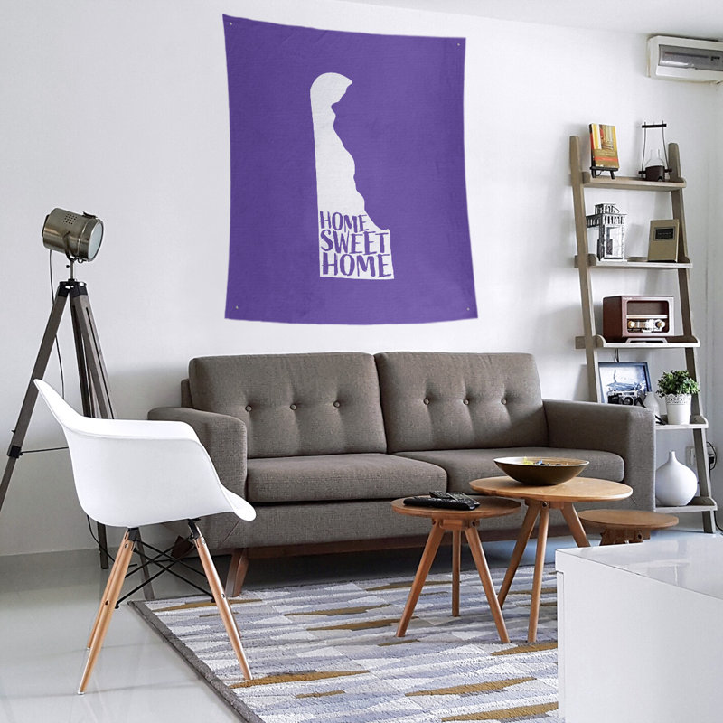 Tapisserie Home Sweet Delaware, H 27,5 po x l 37,5 po, Mauve
