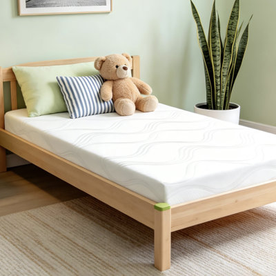 Lit simple en mousse à mémoire de forme dans une boîte de 6 po de soutien à fermeté moyenne pour lit superposé, chambre à coucher et chambre d'amis