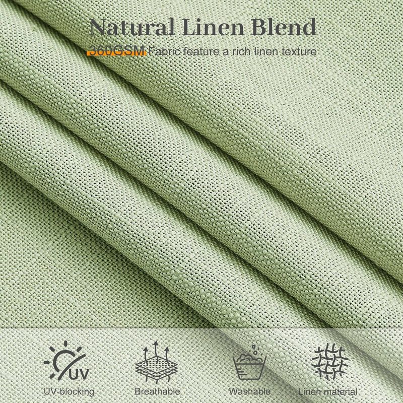 YZ Home Pinch Pleated Linen Curtains 2 Panels Set, Light Filtering Linen Blend Sheer Drapes Memory Trained Pleated Curtain Back Tab with Hooks Rings for Living Room Bedroom