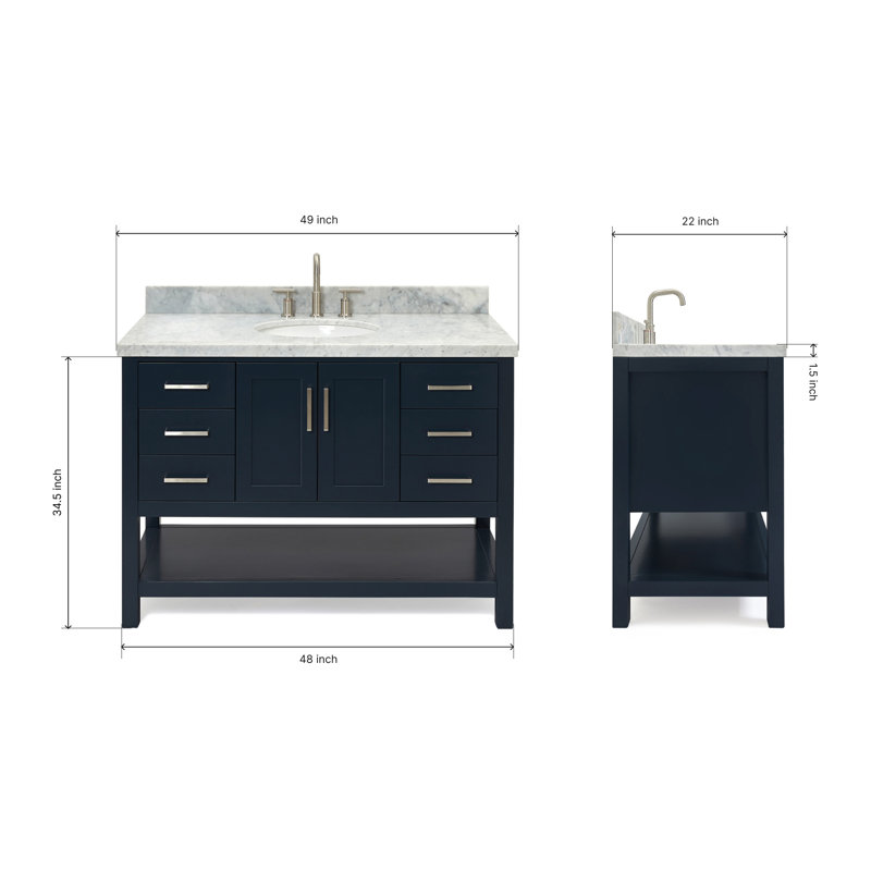 Magnolia Bath Vanity Oval Basin S049SCWOV, Midnight Blue, Oval