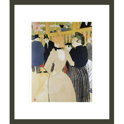 At the Moulin Rouge. La Gouloue and Her Sister by Henri de Toulouse-Lautrec -Framed Giclee Print