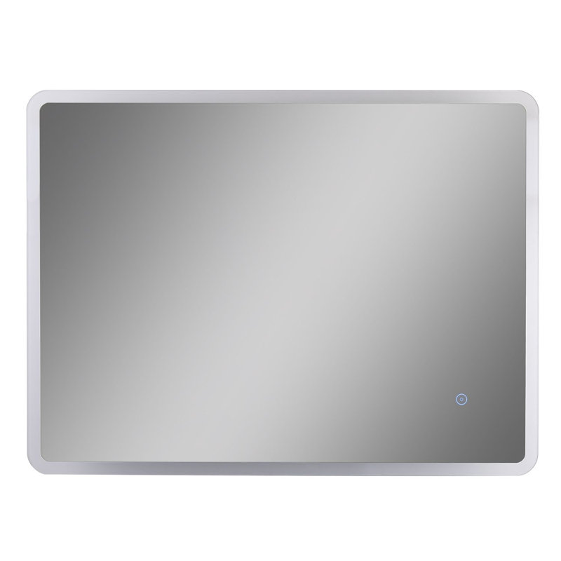Oakhill Lighted Metal Framed Wall Mounted Bathroom Mirror in White, 60cm H x 80cm W