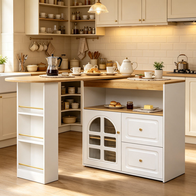 204 cm W Kitchen Island with