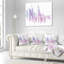 Purple City Skyline - Cityscape Printed Pillow-30967773-30967777