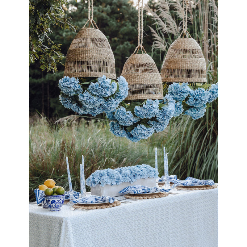 Lustre de jardin en rotin Viora, Azure, Simple