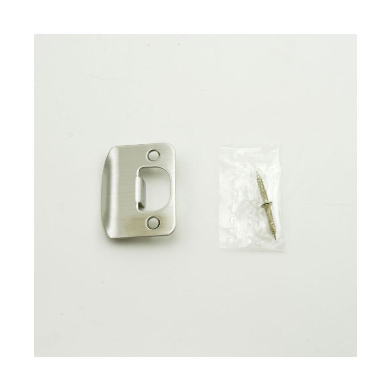 Radius Corner Full Lip Strike, Satin Stainless Steel, 0.3" H x 2" W x 4" D