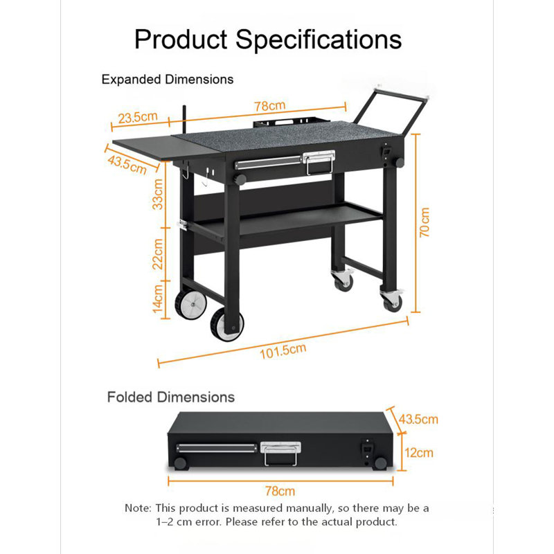 Table de barbecue pliable pour l'extérieur