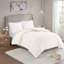 Ensemble de housse de couette à motif floral en chenille capitonnée 3 pièces pour lit double / grand