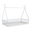 Lit simple en bois avec clôture, blanc-2002333477