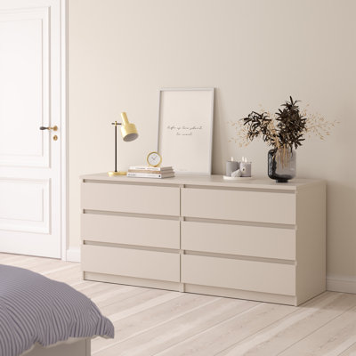 Razhane Wide Chest of 6 Drawers (3+3)