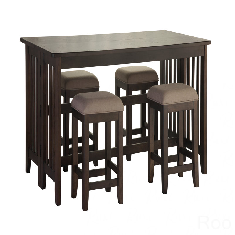 Drop Leaf Table W/ 4 Dining Stools