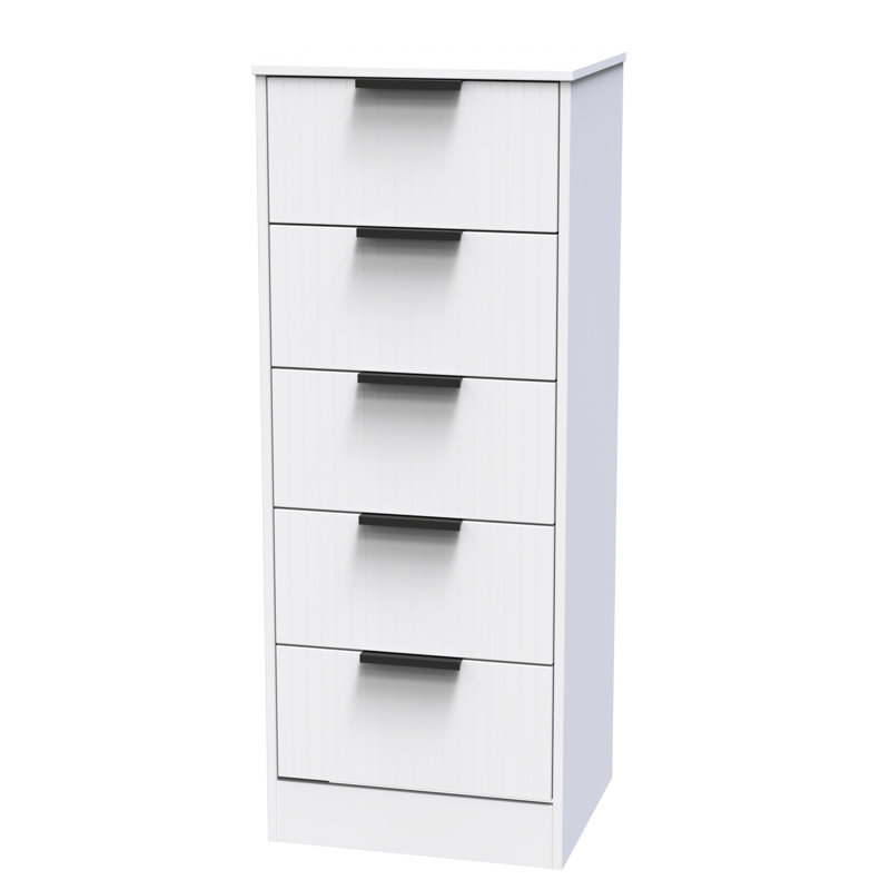 Atsumi 45cm W Manufactured Wood Bedside Table, White Matt