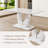 Modern Faux Marble Rectangular Dining Table With Pedestal Base