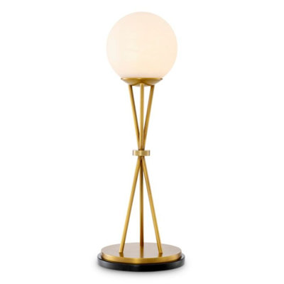 CDJ Table Lamp Izzy antique brass finish alabaster