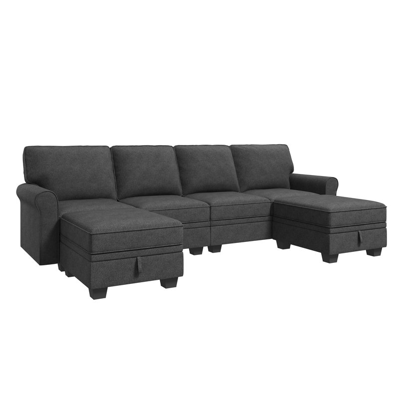 U-shaped Sectional Reversible Storage Sectional Sofa