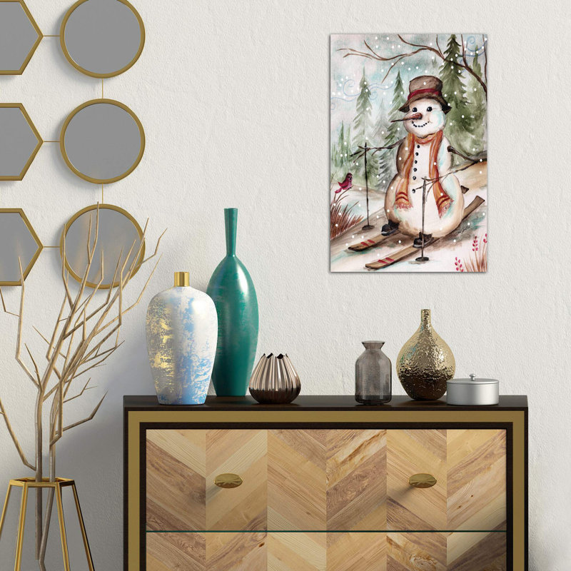 Country Snowman IV - Wrapped Canvas Print, 66.04 cm H x 45.72 cm W x 1.91 cm D