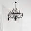 Lustre industriel noir 24 lumières pour salle à manger / cuisine