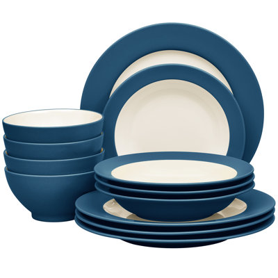 Noritake Colorwave 12-Piece Rim Dinnerware Set, Service for 4