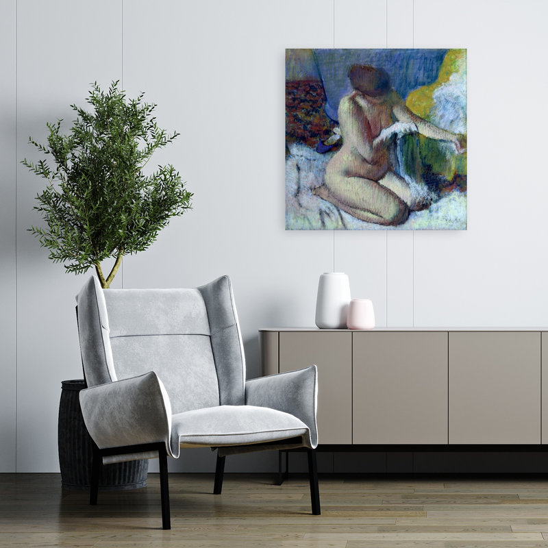 Après le bain, 1895, estampe d'art mural abstrait impressionniste contemporain, H 32 po x l 32 po