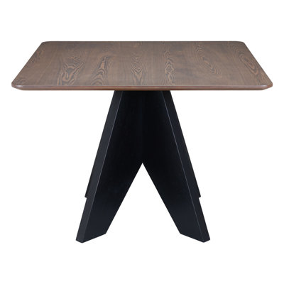  41" Espresso Wood Pedestal Base Square Dining Table