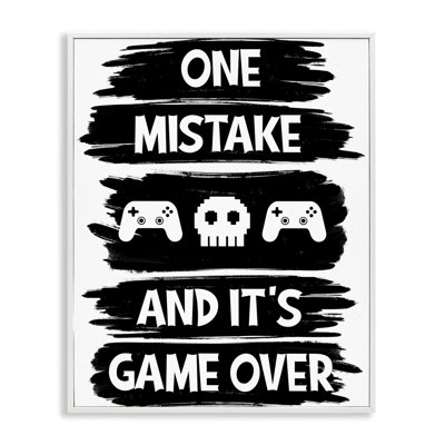 One Mistake It's Game Over Framed Giclee, design by Marcus Prime