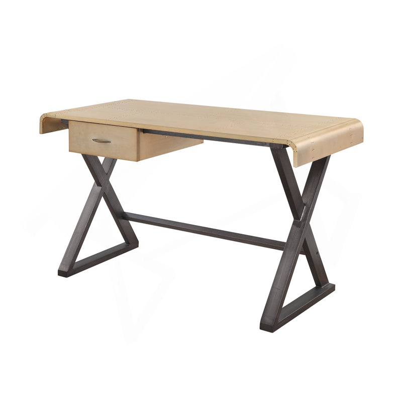 Danton Gold Aluminum Rectangular Writing Desk