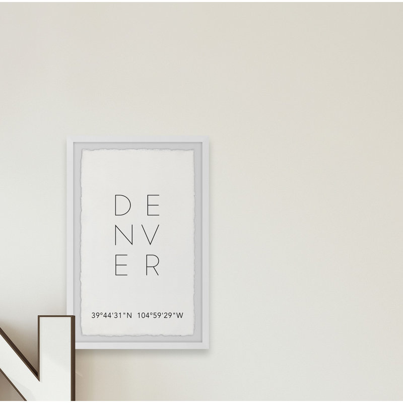 Denver GPS - Cadre photo, impression d'art textuel sur papier, H 18 po x l 12 po x P 1,5 po