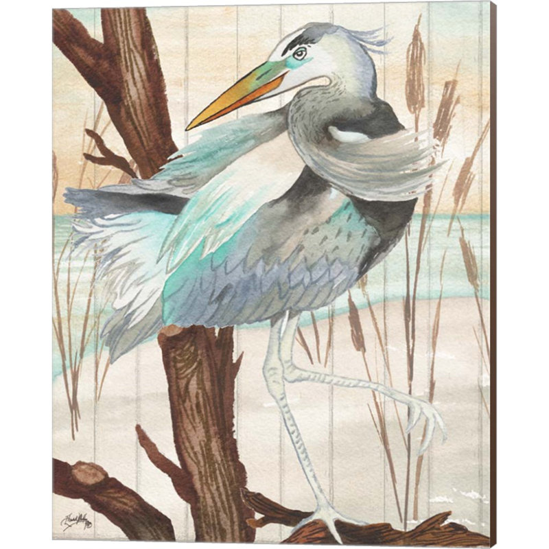 «Heron on Branch» par Elizabeth Medley, art sur toile (ensemble de 2)