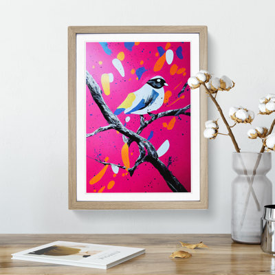 Splashed Bird No.2 Abstract - Framed Print
