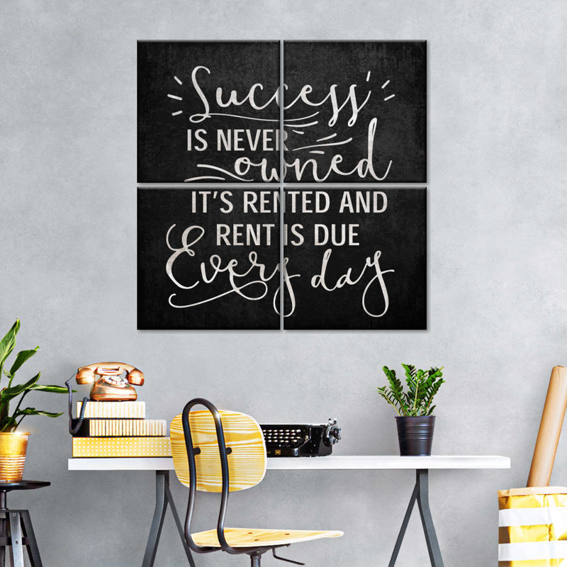 «Success Is Never Owni Quote», reproduction sur toile, H 18 po x l 18 po