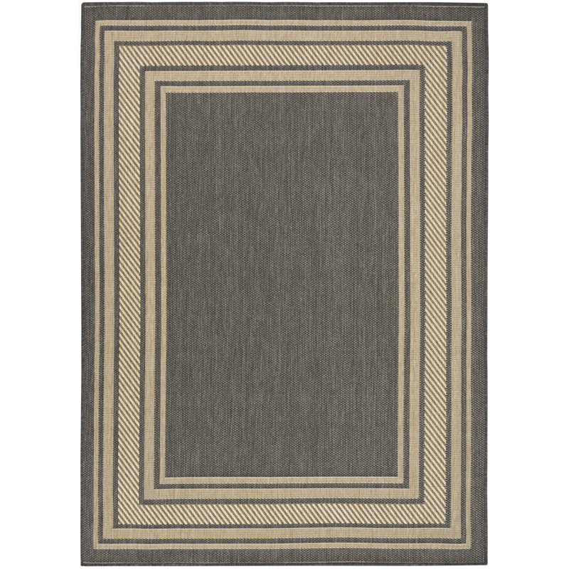 Horizon Indoor/Outdoor Modern Rug, Rectangle 4' x 6', Charcoal