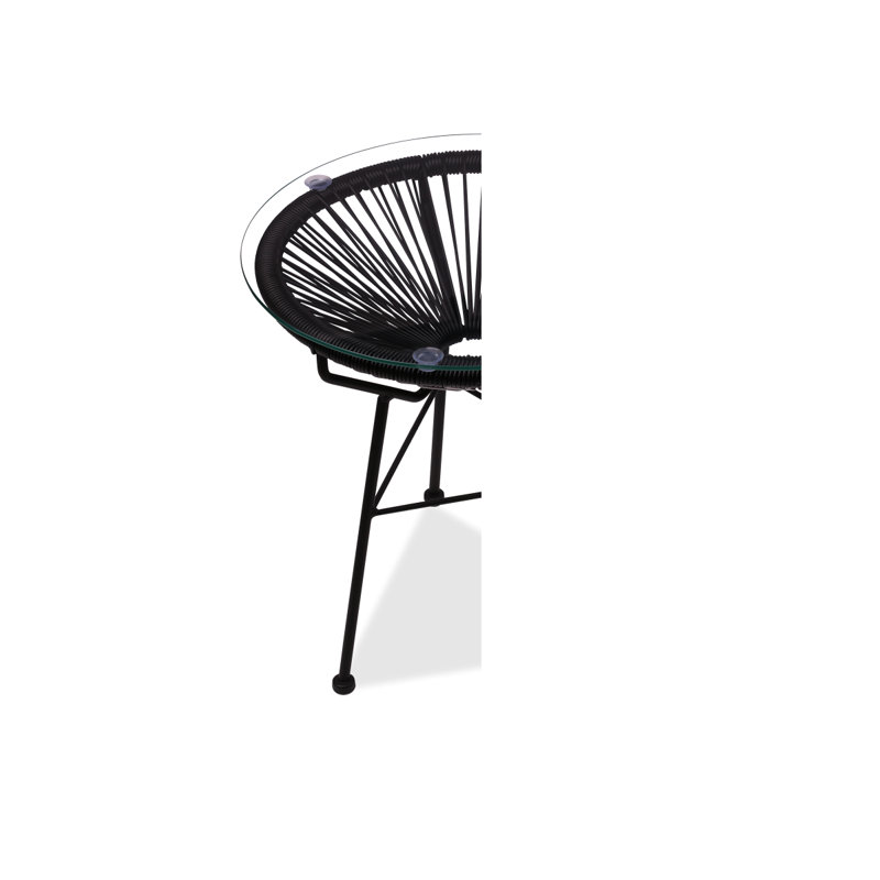 Table d'appoint d'extérieur moderne, Noir, H 21 po x l 20 po x P 20 po