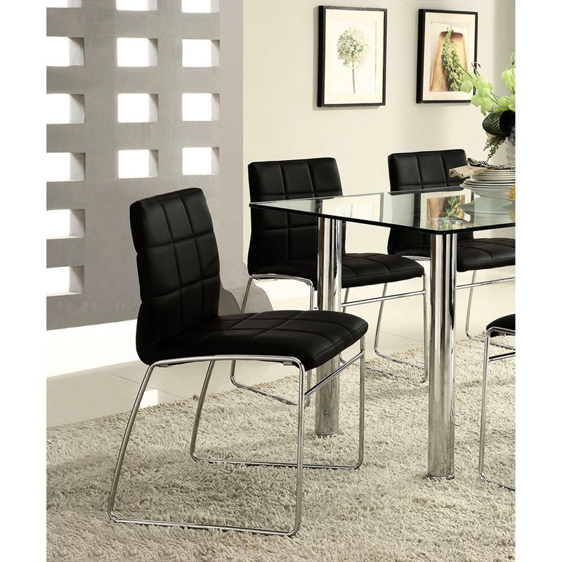 2 pièces de chaises de salle à manger noires avec pieds, moderne pour maison contemporaine 2 pièces