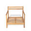 Fauteuil club de patio en bois d'acacia avec coussin résistant à l'eau, teck et beige (1 pièce)
