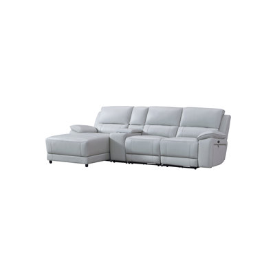 Carrabelle Leather Power Recliner Console,USB Port