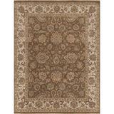 Hand Knotted Wool Oriental Area Rug in Fennel/Cream