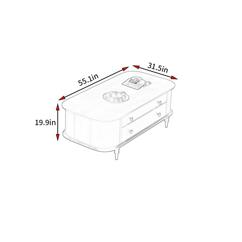 Table basse American Minimalist Style, Marron foncé