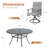 6-Person Patio Dining Set with 53" Round Metal Dining Table and 6 Swivel PVC-coated polyester Chairs-114543621