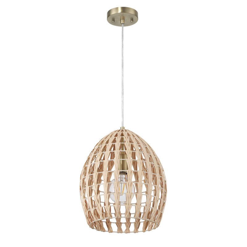 Luminaire suspendu géométrique 1 lumière Lutjens, Naturel