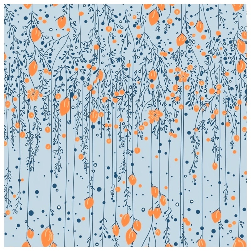 Édredon à motif floral Boho Boho, Édredon simple, Motif floral bleu / orange